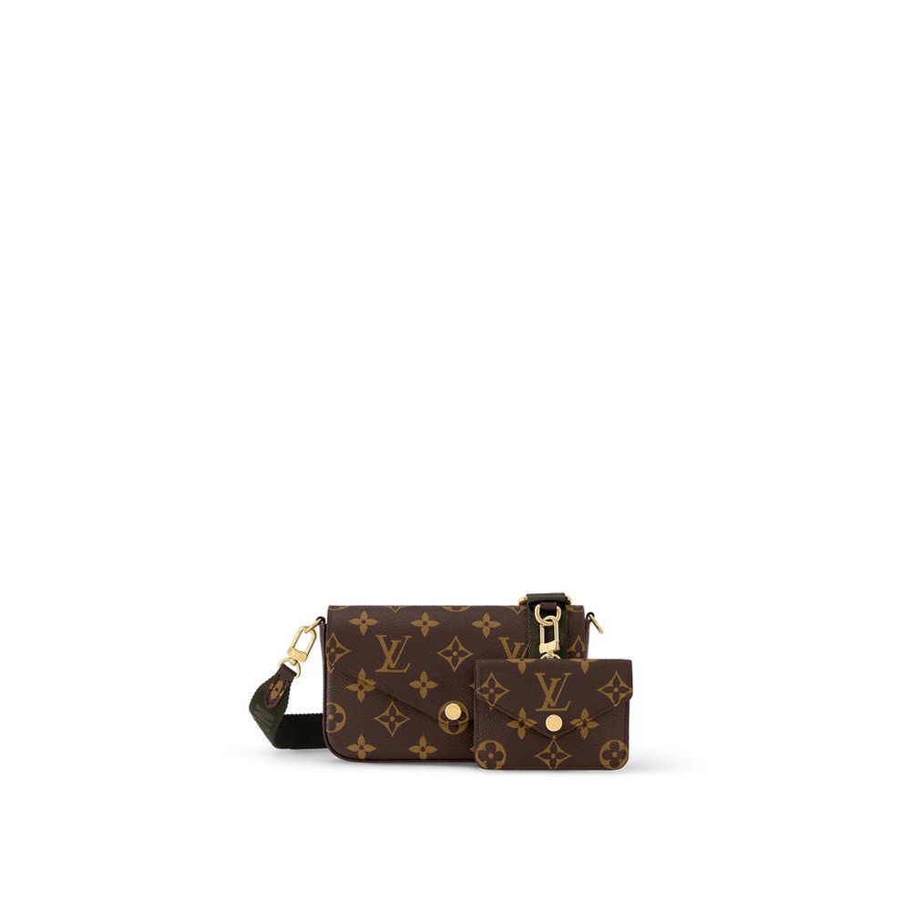 SOLD| Felice Strap & Go - khaki green monogram coated canvas